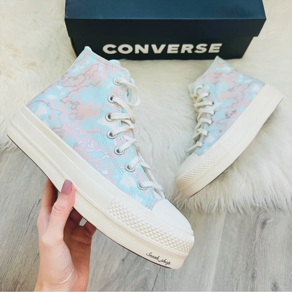NWT Converse Chuck Taylor All Star Lift Platform Marble Women’s Shoes - Picture 1 of 8